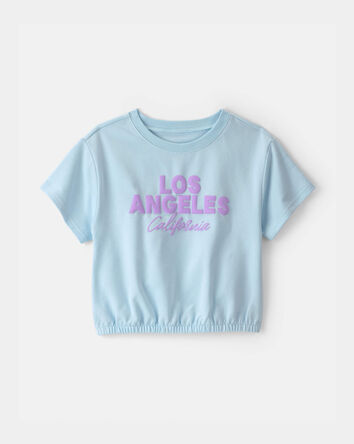 Girls 'Los Angeles' French Terry Top - Blue, 