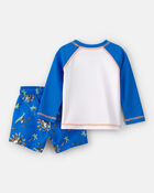 Baby Boy 2-Piece Disney&copy; Mickey Mouse Long-Sleeve Rashguard Swimsuit Set - Blue/White, image 3 of 5 slides