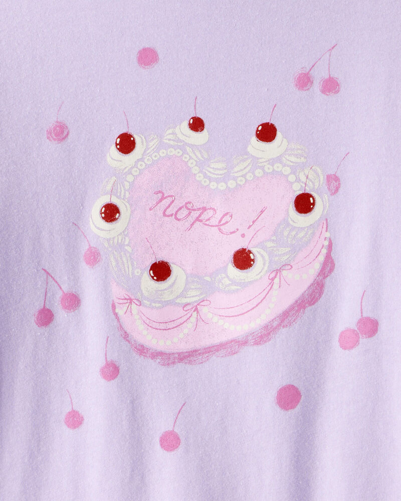 Girls Heart Cake Long-Sleeve Graphic Tee - Purple, image 2 of 3 slides