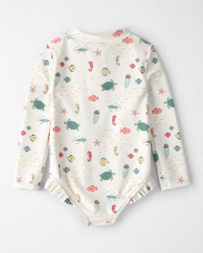Toddler Girl Recycled Rashguard Swimsuit in Under the Sea, image 4 of 6 slides