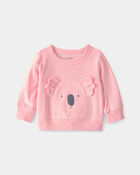 Baby Girl 2-Piece Koala Terry Pullover Sweatshirt & Pant Set - Pink, image 2 of 7 slides