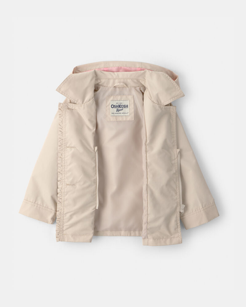 Toddler Girl Lightweight Trench Jacket - Khaki, image 3 of 4 slides