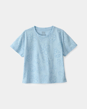 Toddler Girl Ladybug Floral Relaxed Top - Blue, 