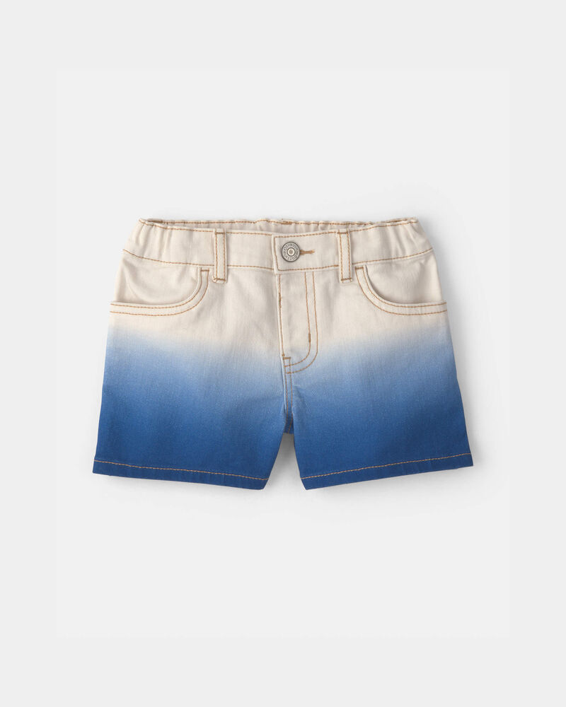 Toddler Girl Ombre Twill Shorts - Blue/Ivory, image 1 of 4 slides