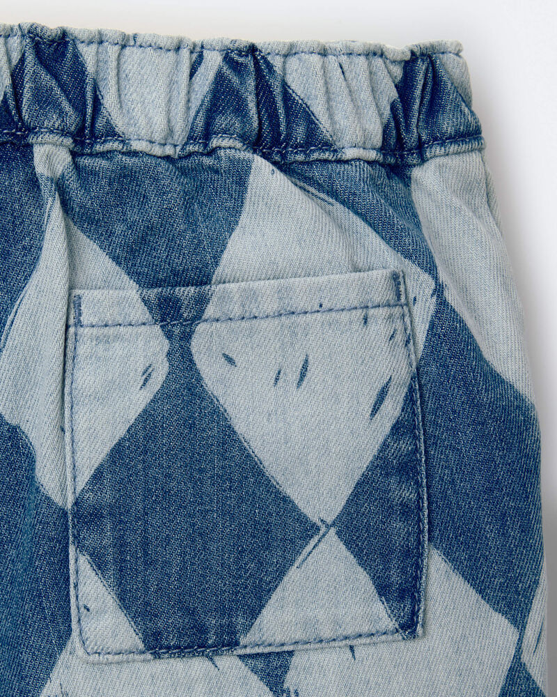 Toddler Boy Bermuda Shorts in Diamond Denim Print, image 7 of 7 slides