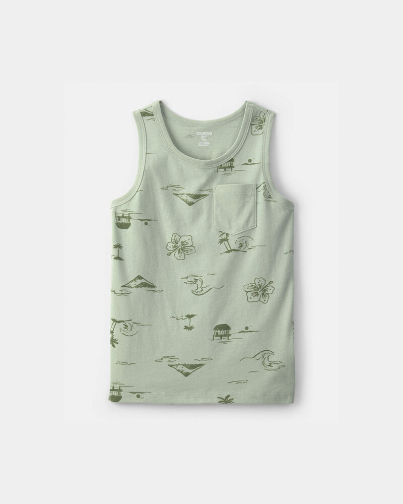 Boys Beach Pocket Tank Top - Green, image 1 of 3 slides