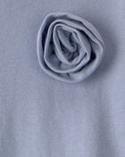 Toddler Girl Rose Applique Long-Sleeve Peplum Top - Blue, image 3 of 4 slides