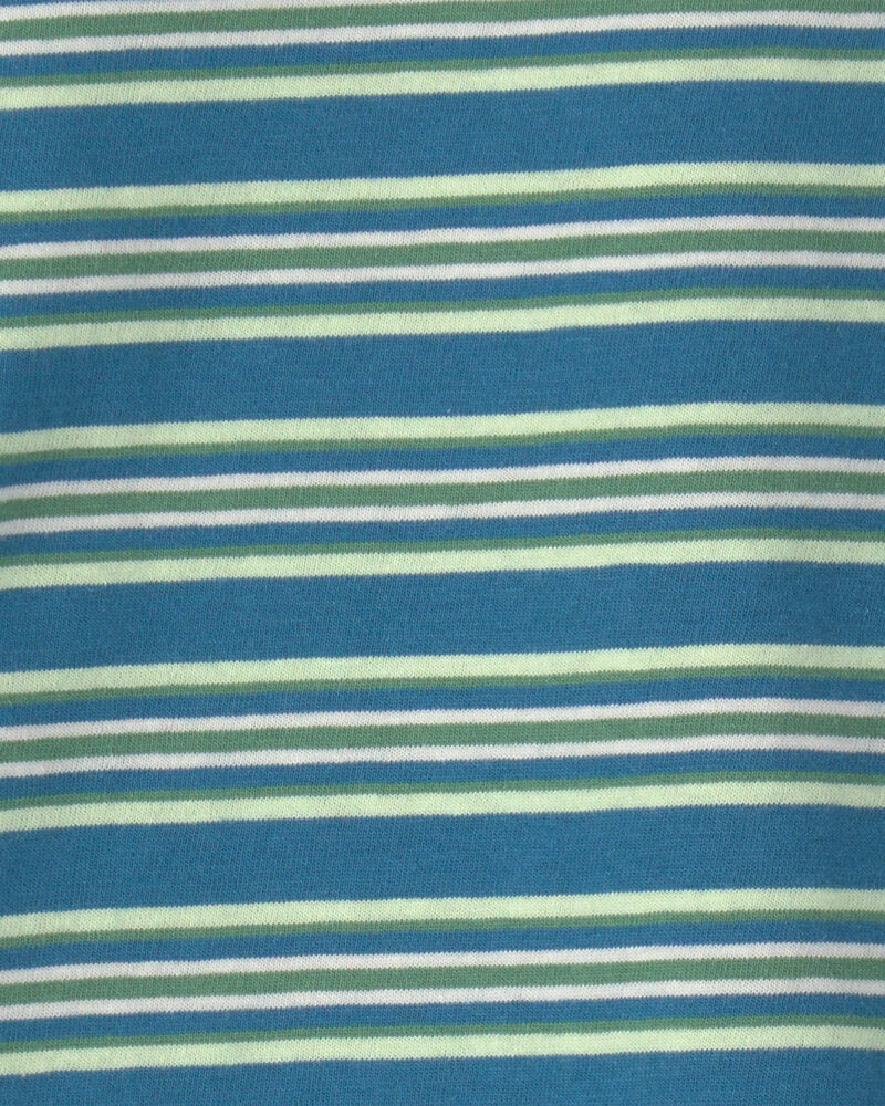 Toddler Boy Striped Short-Sleeve T-Shirt - Blue/Green, image 2 of 3 slides