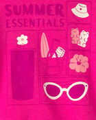 Baby Girl 'My Bag's All Packed' Summer Graphic Tee - Pink, image 4 of 5 slides
