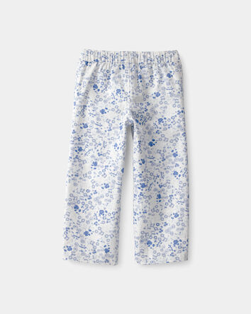 Toddler Girl Floral Wide-Leg Pants - Blue/White, 