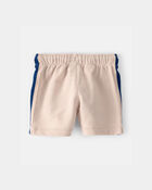 Baby Boy Striped French Terry Shorts - Khaki/Blue, image 2 of 5 slides