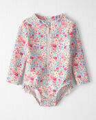 Baby Girl Recycled Rashguard Swimsuit in Meadow Mix, image 1 of 5 slides