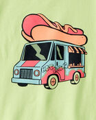 Boys Hotdog Truck Graphic Tee - Green, image 2 of 3 slides
