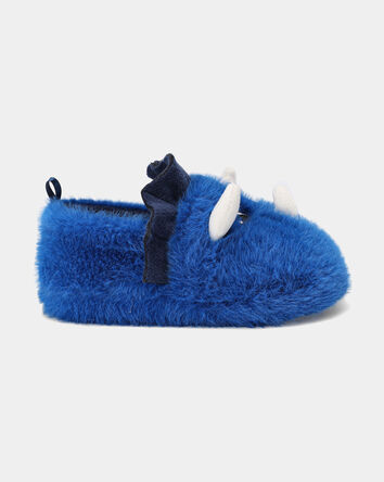 Toddler Boy Dinosaur Slippers - Blue, 