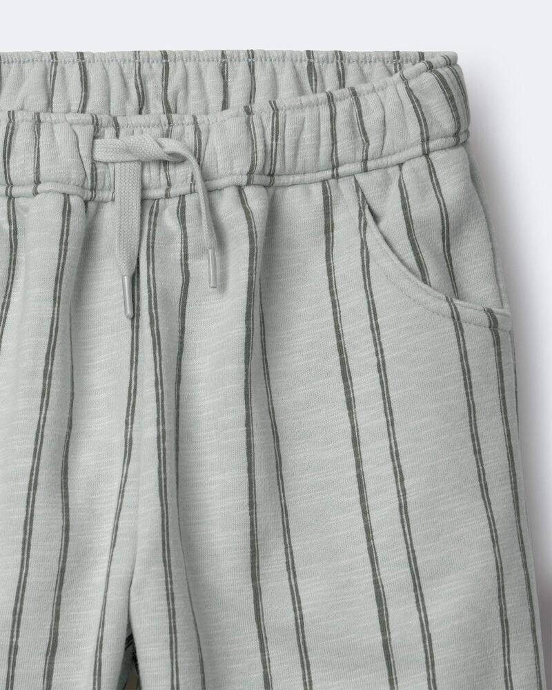 Toddler Striped French Terry Pocket Pants - Light Blue/Olive, image 7 of 7 slides