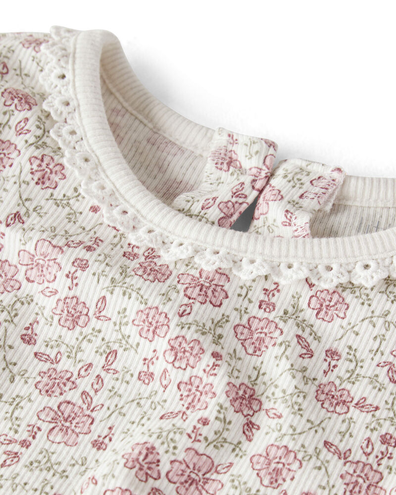 Baby Girl 2-Pack Organic Cotton Ribbed Tees, image 2 of 5 slides