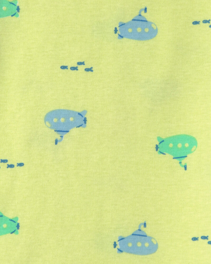 Baby Boy Pufferfish 100% Cotton 4-Piece Pajama Set - Blue/Green, image 3 of 4 slides