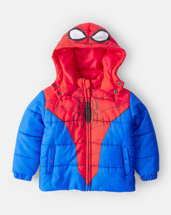 Toddler Boy &copy;Marvel Spider-Man Hooded Heavyweight Winter Jacket - Red/Blue, 