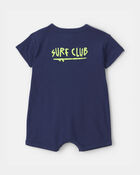 Baby Boy 'Surf Club' Short-Sleeve Romper - Navy Blue, image 2 of 6 slides