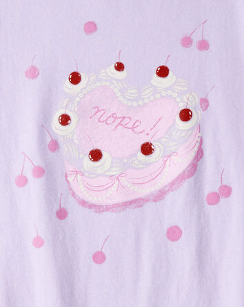 Girls Heart Cake Short-Sleeve Graphic Tee - Purple, 