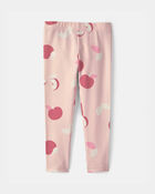 Toddler Girl Apple Pull-On Stretch Leggings - Pink, image 2 of 4 slides