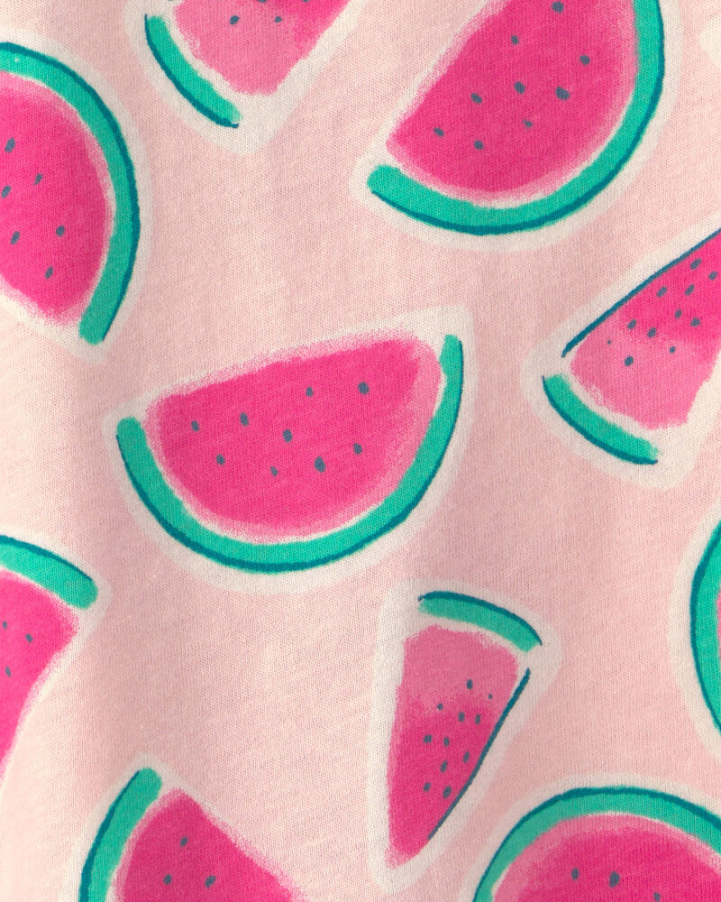 Toddler Girl Watermelon Ruffle-Sleeve Tank Top - Pink, image 2 of 3 slides