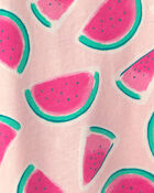 Toddler Girl Watermelon Ruffle-Sleeve Tank Top - Pink, image 2 of 3 slides