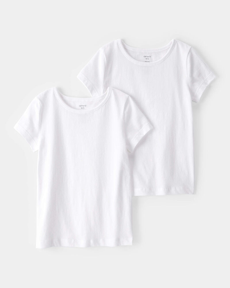Girls 2-Pack Cotton Undershirts, image 1 of 3 slides