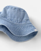 Kids Organic Cotton Chambray Bucket Hat, image 2 of 3 slides