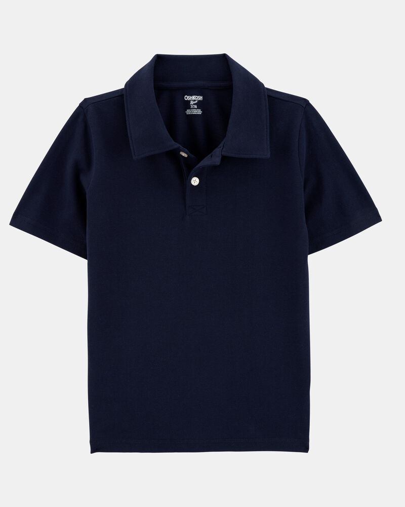 Boys Pique Uniform Polo Shirt - Navy, image 1 of 3 slides