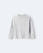 Toddler Girl Mock Neck Long-Sleeve Top - Heather Grey, image 2 of 6 slides