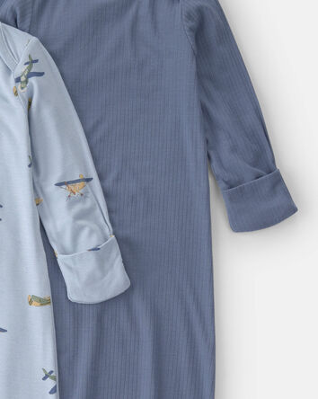 Baby Boy 2-Pack Plane PurelySoft Sleeper Gowns - Blue, 