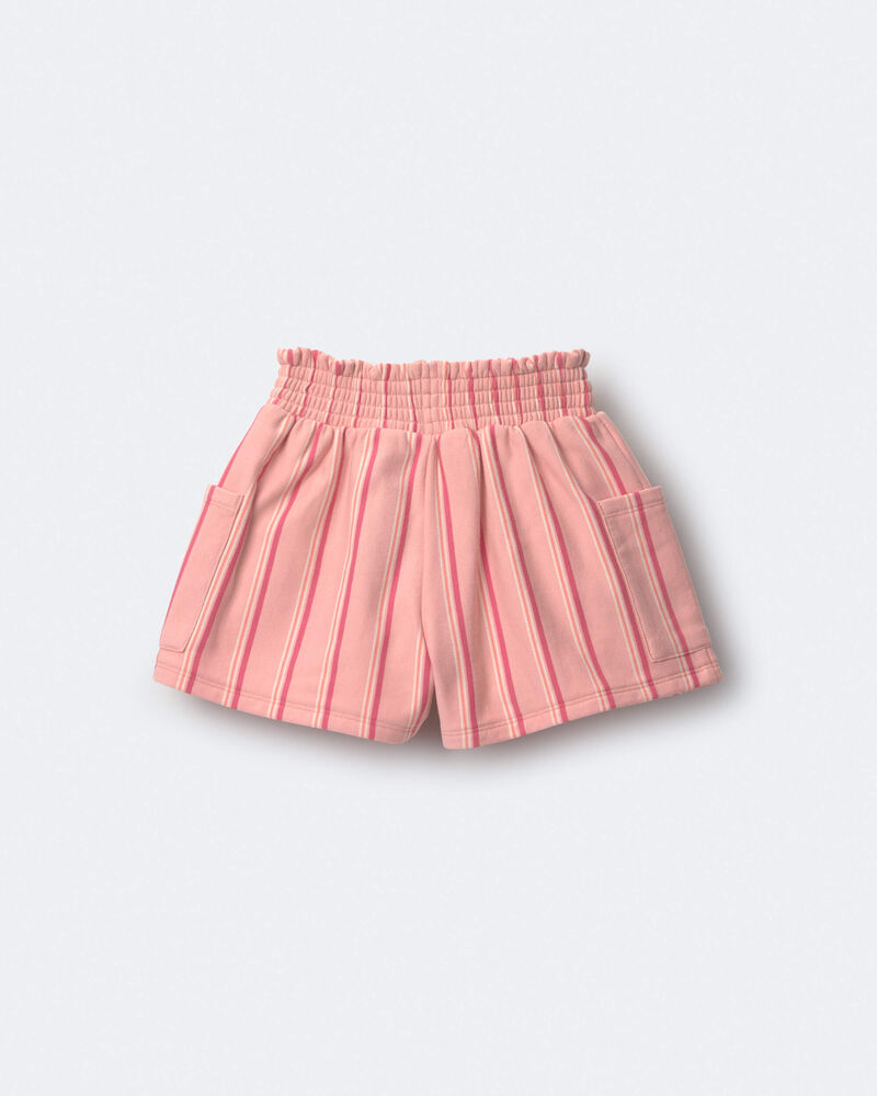 Toddler Girl Swing Shorts with Pockets in Stripes - Light Pink, image 6 of 7 slides