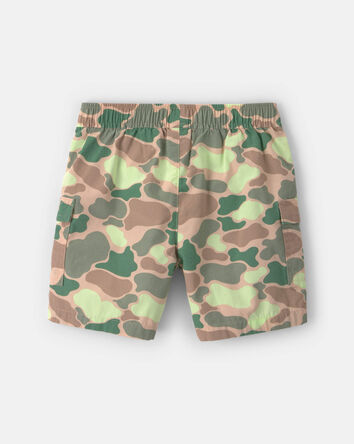 Boys Camo Canvas Cargo Shorts - Green, 
