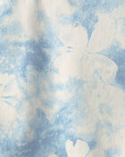 Girls Washed Floral Twill Tank Top - Ivory/Blue, image 3 of 4 slides