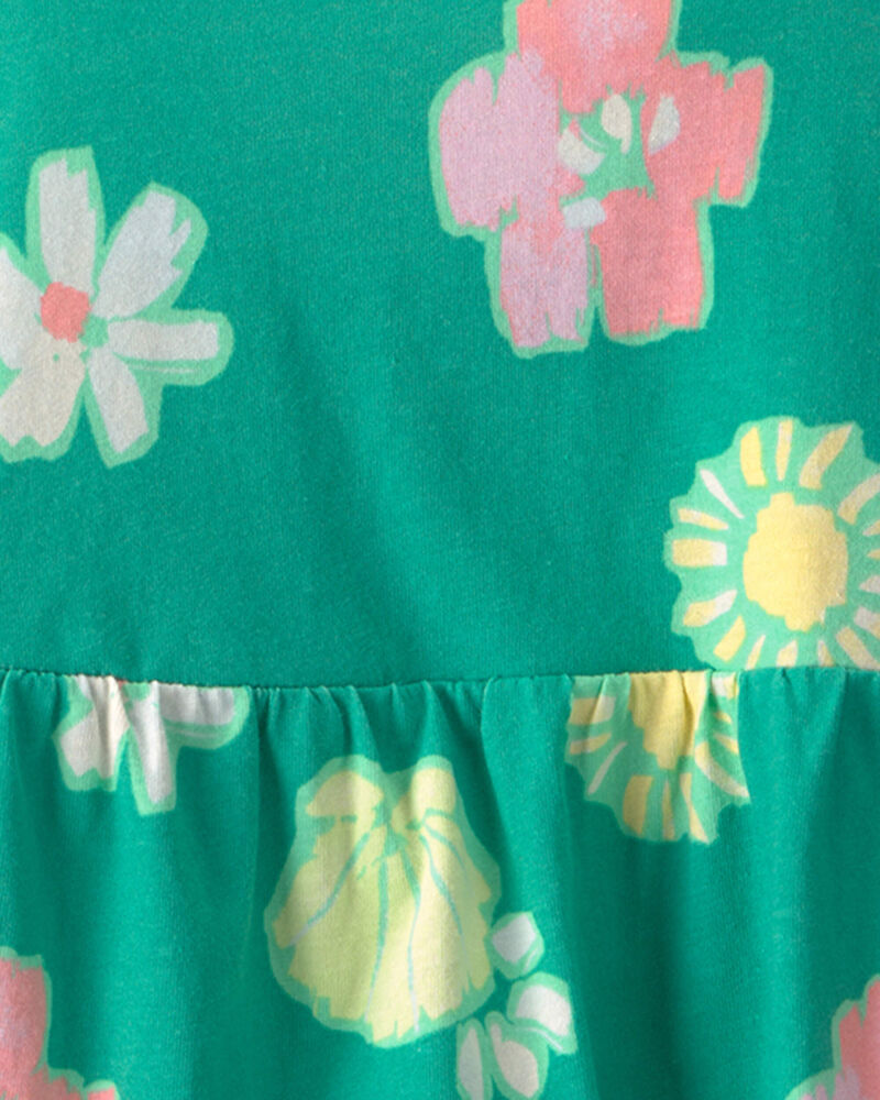 Girls Floral Tank Top - Green, image 3 of 4 slides