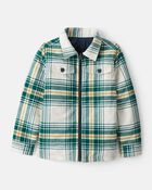 Boys Plaid Long-Sleeve Fashion Jacket - Green, image 1 of 4 slides
