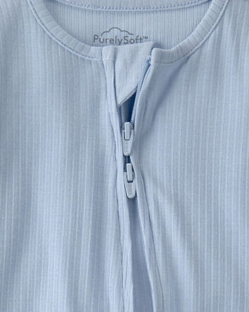 Baby Boy 2-Way Zip PurelySoft Sleep & Play Pajama - Blue, 