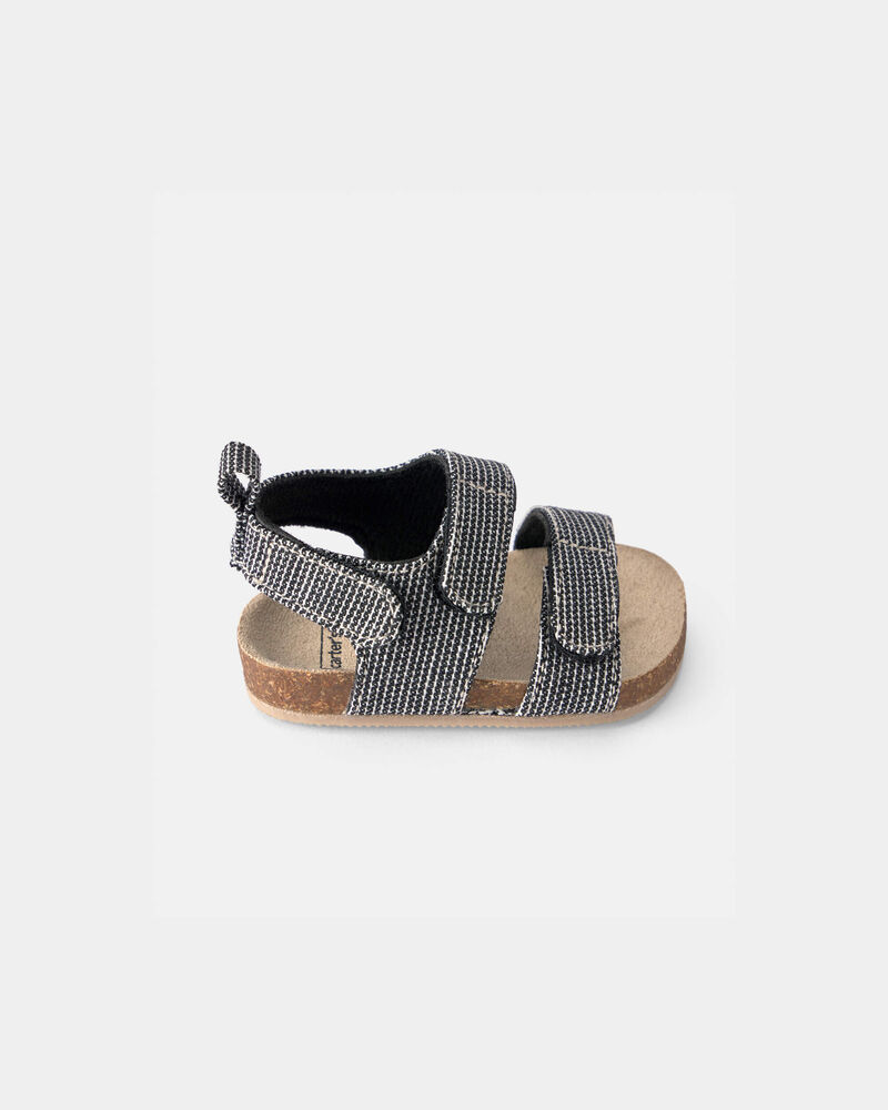 Baby Boy Striped Sandals - Black, image 2 of 6 slides