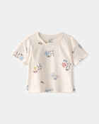 Baby Girl Easter Bunny Floral Relaxed Top - Cream, image 1 of 3 slides