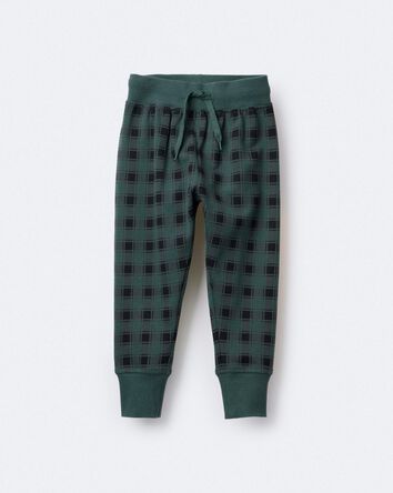 Toddler No-Seam Jogger Pant in Plaid - Green/Black, 