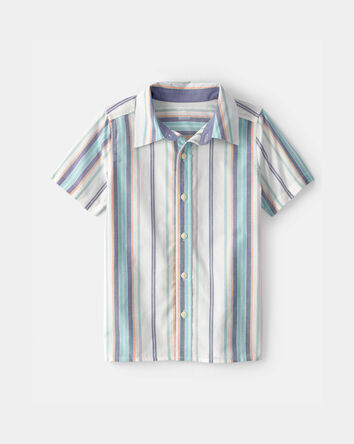 Boys Striped Short-Sleeve Button-Down Shirt, 