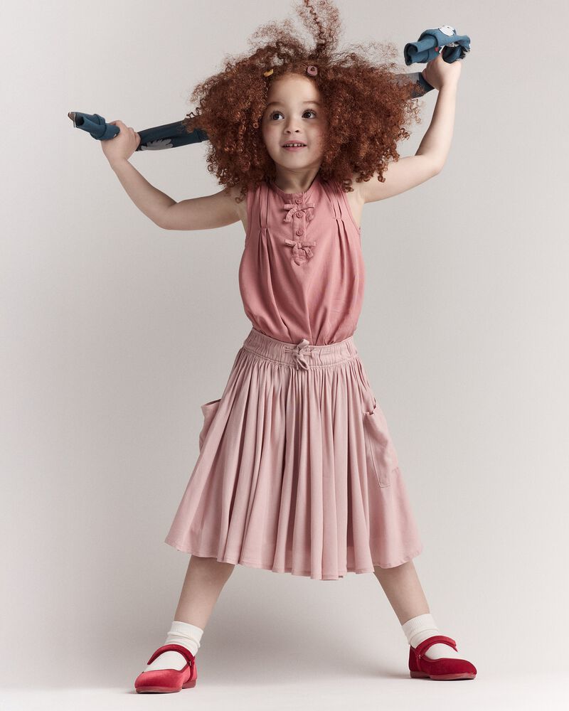 Toddler Girl Avenue Twirl&trade; Midi Skirt with Otter Pockets - Light Pink, image 1 of 6 slides