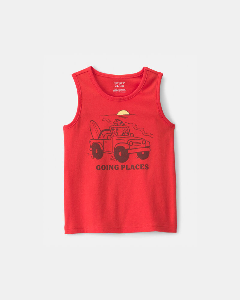 Baby Boy Beach Dog Graphic Tank - Orange, image 1 of 3 slides