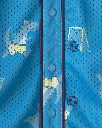 Baby Boy Dinosaur Soccer Mesh Jersey - Blue, 