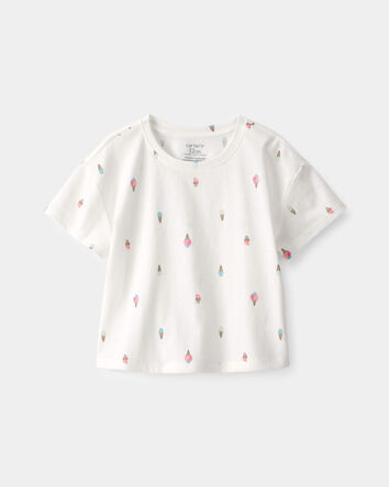 Baby Girl Ice Cream Relaxed Top - White, 