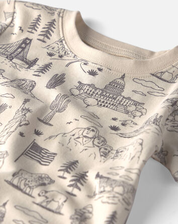 Toddler 2-Piece Organic Cotton Pajamas in Stars Stripes and Sights , 