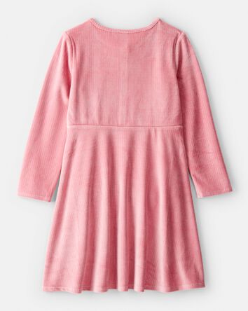 Girls Cozy Rib Dress - Pink, 