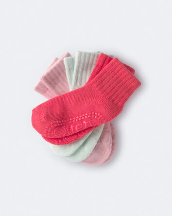 Toddler Girl 3-Pack No-Slip Ankle Socks - Pink/Blue, 