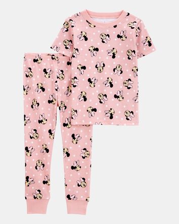 Toddler Girl Minnie Mouse Snug Fit Cotton 2-Piece Pajamas - Pink, 